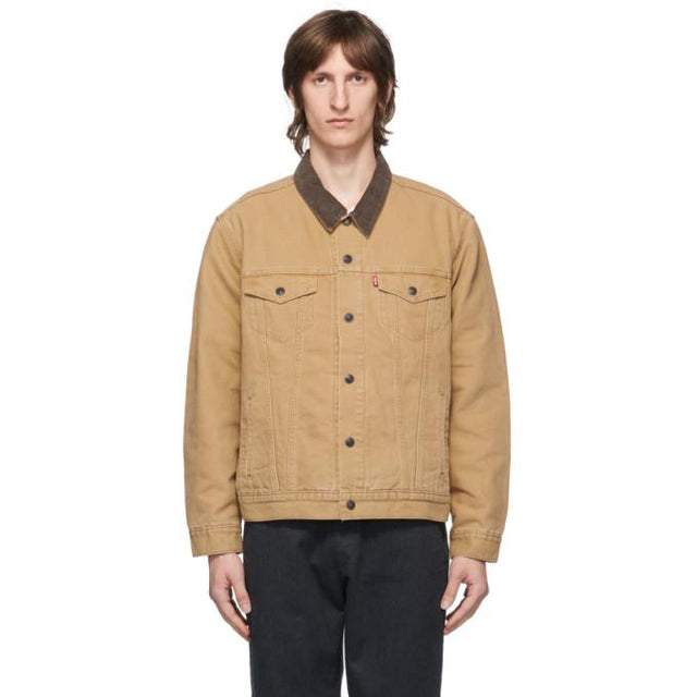 Levis Tan Canvas Lined Trucker Jacket