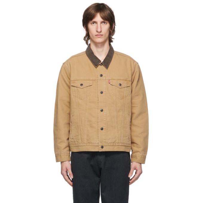 Levis Tan Canvas Lined Trucker Jacket