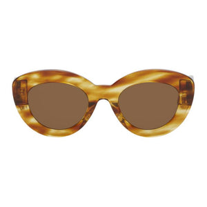 Loewe Brown and Tan Butterfly Circular Sunglasses