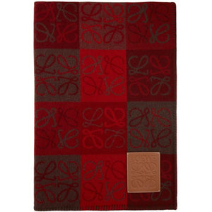 Loewe Burgundy Wool Anagram Blanket