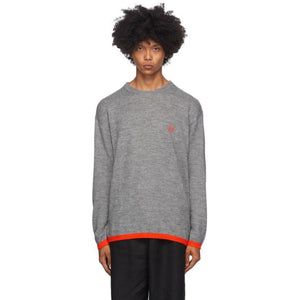 Loewe Grey and Red Wool Anagram Sweater