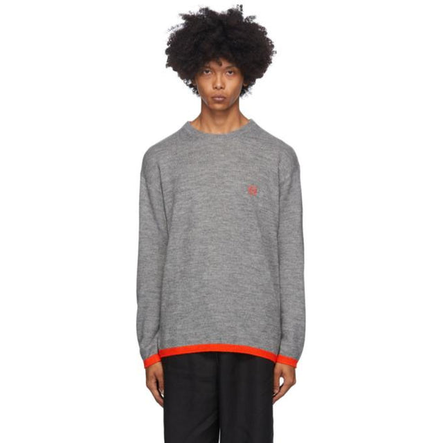 Loewe Grey and Red Wool Anagram Sweater