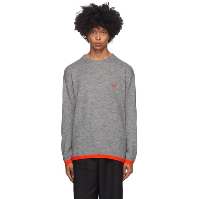 Loewe Grey and Red Wool Anagram Sweater
