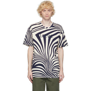Loewe Off-White and Navy Psychedelic T-Shirt