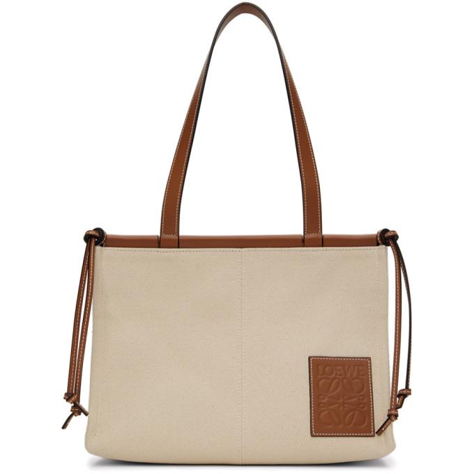 Loewe Off-White Canvas Small Cushion Tote