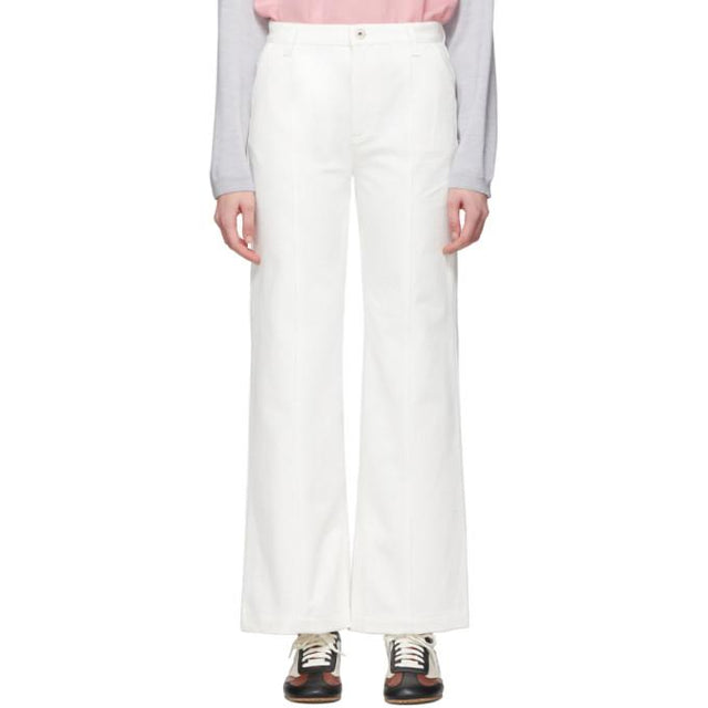Loewe White Denim Slit Trousers