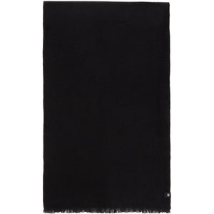 LOW CLASSIC Black Wool Muffler Scarf