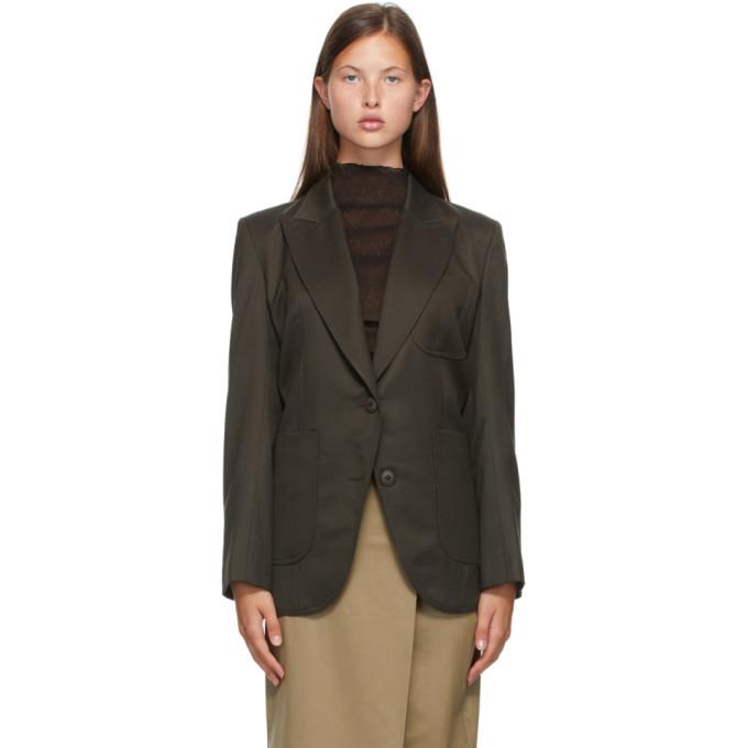 LOW CLASSIC Brown Stitch Slim Blazer