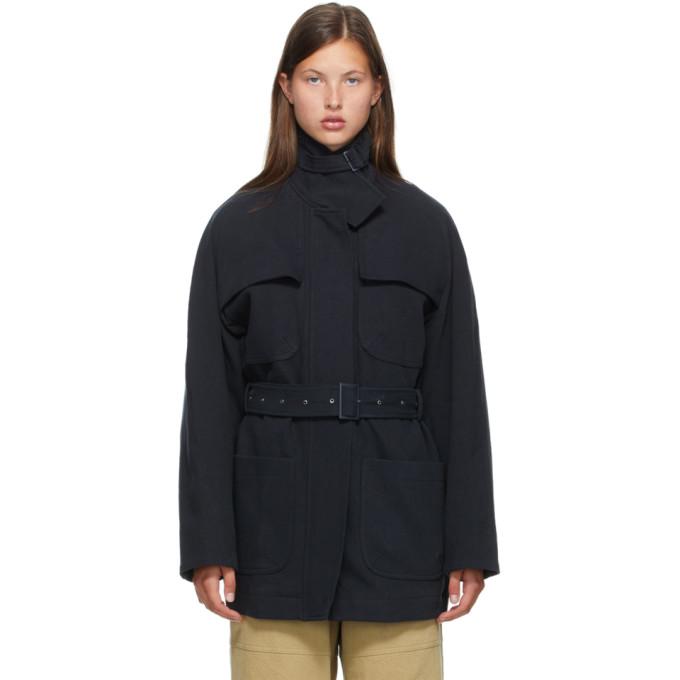 LOW CLASSIC Navy Classic Half-Pocket Jacket