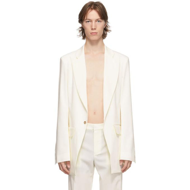 Ludovic de Saint Sernin Off-White Eyelet Blazer