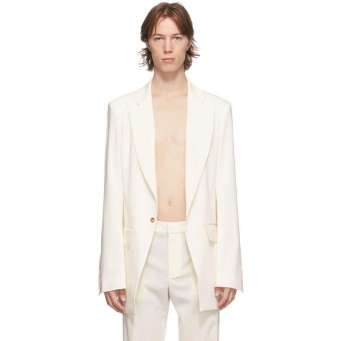 Ludovic de Saint Sernin Off-White Eyelet Blazer