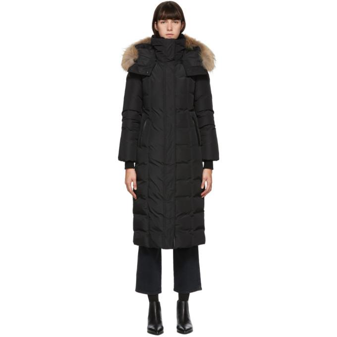 Mackage Black Down and Fur Maxi Jada Coat