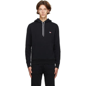 Maison Kitsune Black Tricolor Fox Hoodie
