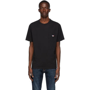 Maison Kitsune Black Tricolor Fox T-Shirt