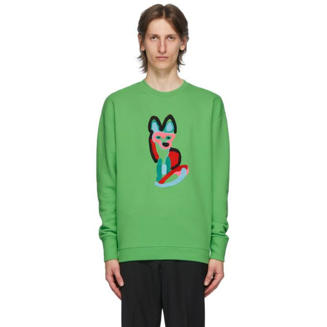 Maison Kitsune Green ACIDE Fox Sweatshirt