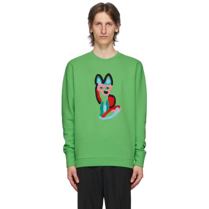 Maison Kitsune Green ACIDE Fox Sweatshirt