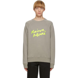 Maison Kitsune Grey Handwriting Sweatshirt