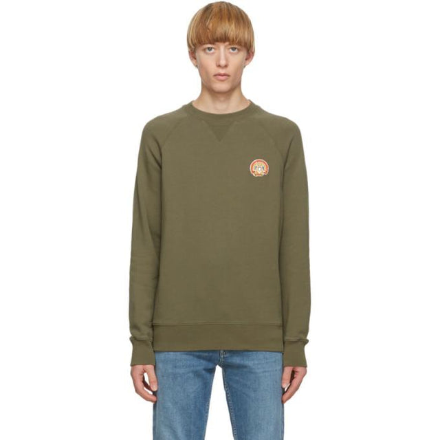 Maison Kitsune Khaki Flower Fox Sweatshirt