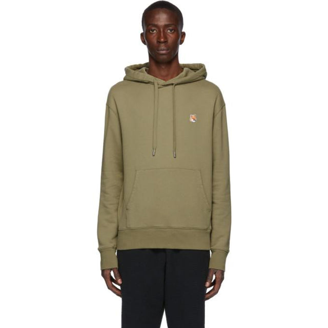 Maison Kitsune Khaki Fox Head Hoodie
