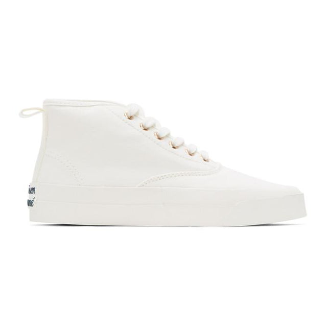 Maison Kitsune White High-Top Sneakers
