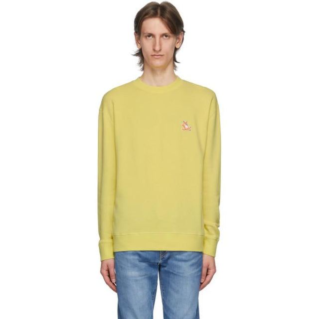 Maison Kitsune Yellow Yoga Fox Regular-Fit Sweatshirt