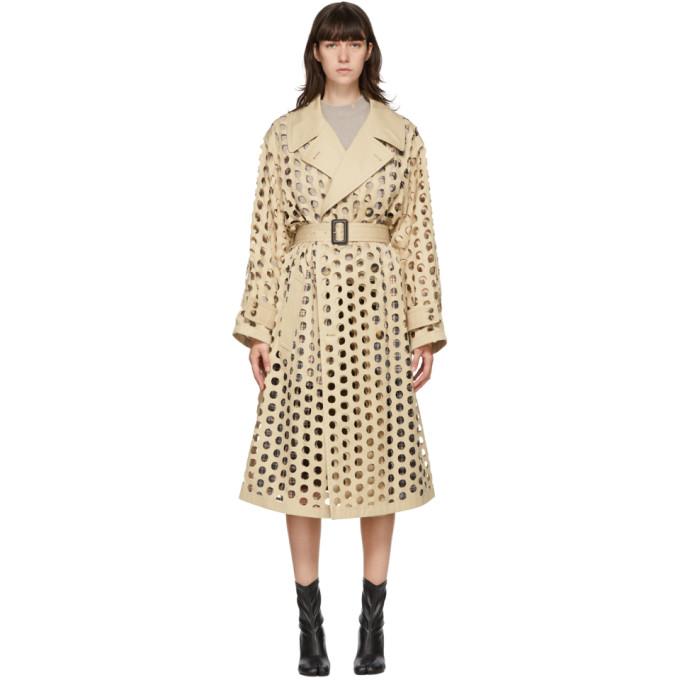 Maison Margiela Beige Punched Holes Trench Coat