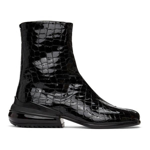 Maison Margiela Black Croc Airbag Tabi Boots