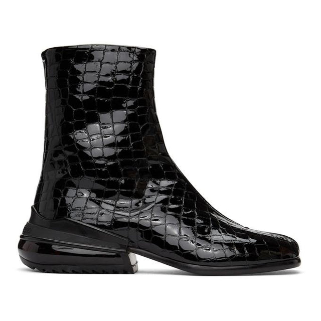 Maison Margiela Black Croc Airbag Tabi Boots