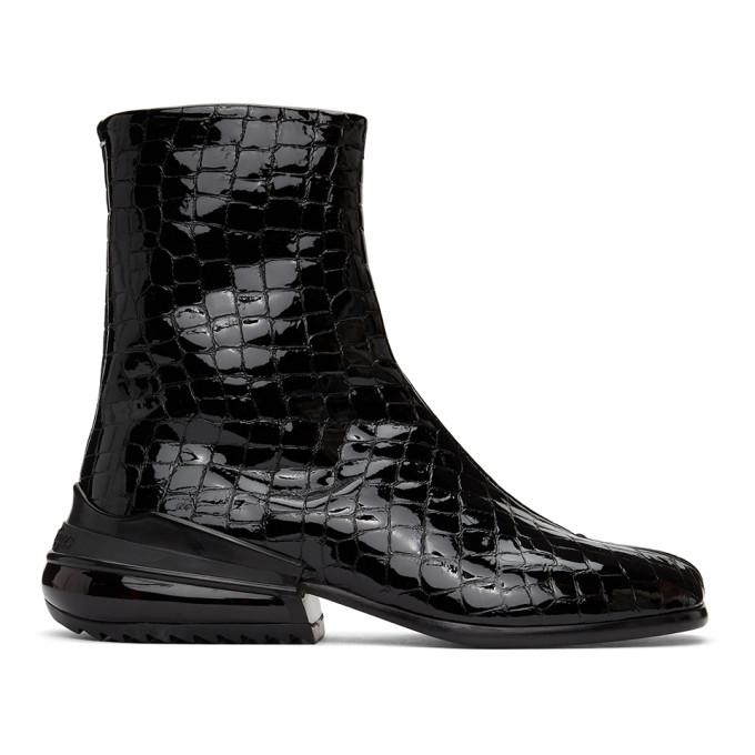 Maison Margiela Black Croc Airbag Tabi Boots