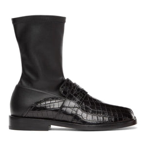 Maison Margiela Black Croc Loafer Tabi Boot – BlackSkinny