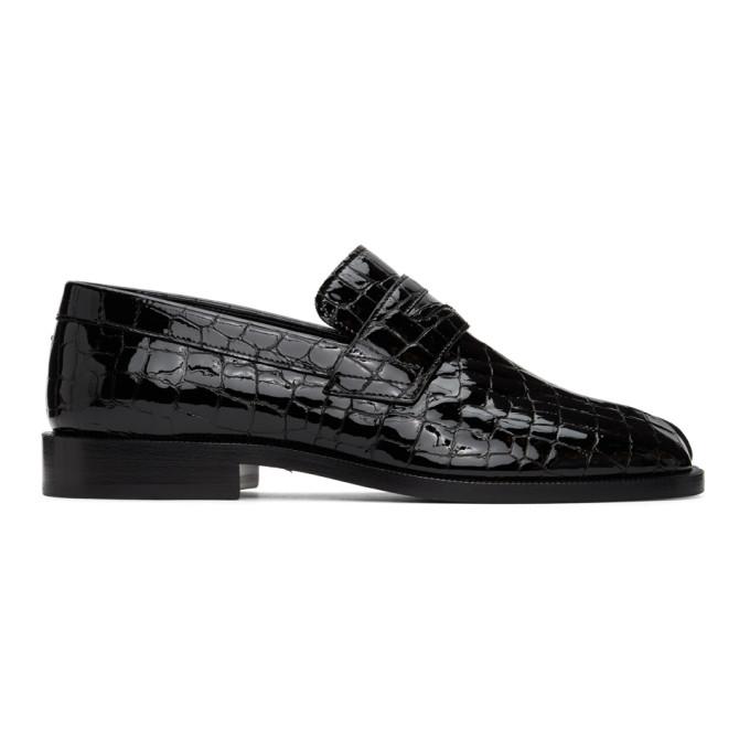 Maison Margiela Black Croc Tabi Advocate Loafers