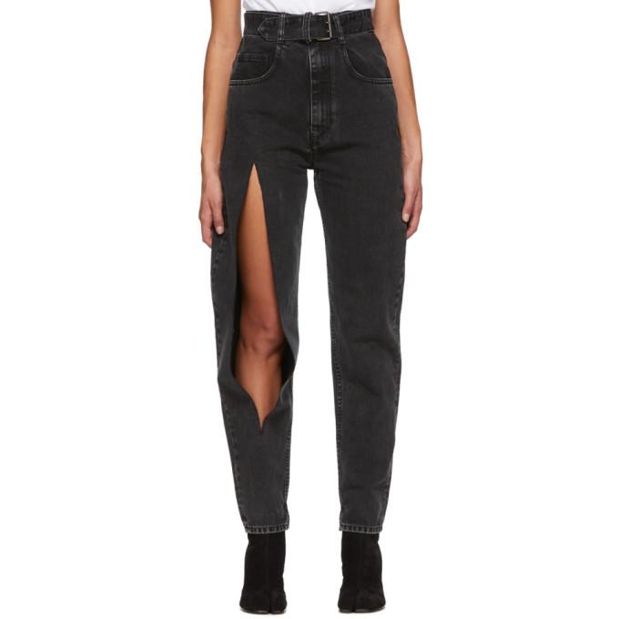 Maison Margiela Black High-Waisted Destroyed Jeans