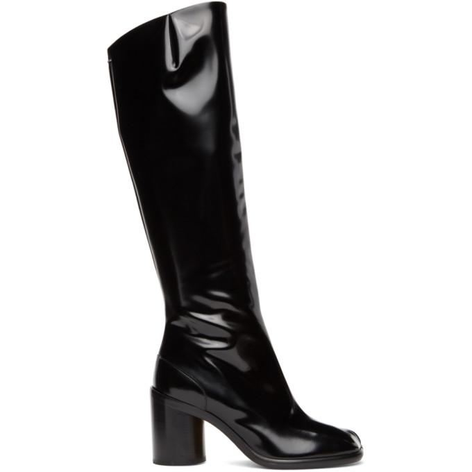 Maison Margiela Black Patent High Tabi Boots