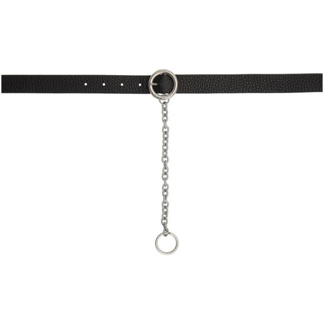 Maison Margiela Black Round Buckle Belt