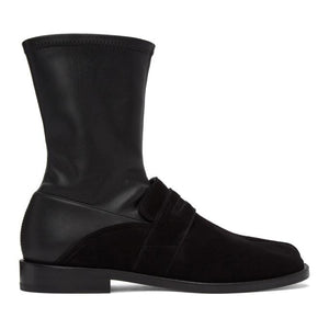 Maison Margiela Black Suede Loafer Sock Tabi Boots