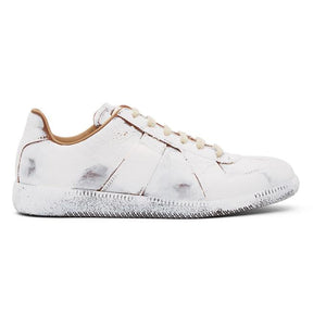 Maison Margiela Brown and White Paint Crack Replica Sneakers