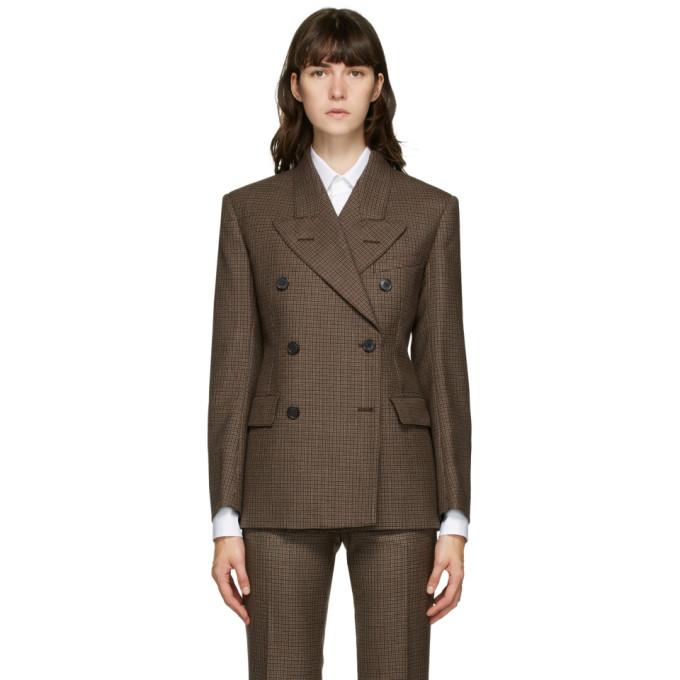 Maison Margiela Brown Wool Double-Breasted Blazer