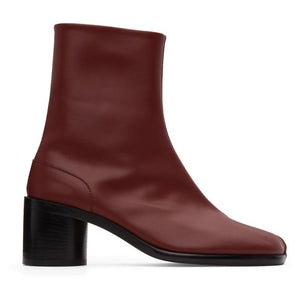 Maison Margiela Burgundy Tabi Mid Heel Boots