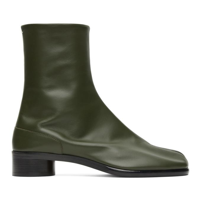 Maison Margiela Green Low Heel Tabi Boots