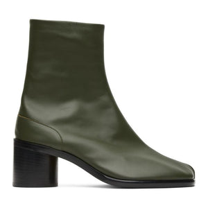 Maison Margiela Green Mid Heel Tabi Boots
