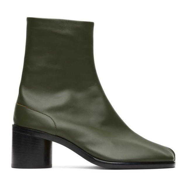 Maison Margiela Green Mid Heel Tabi Boots