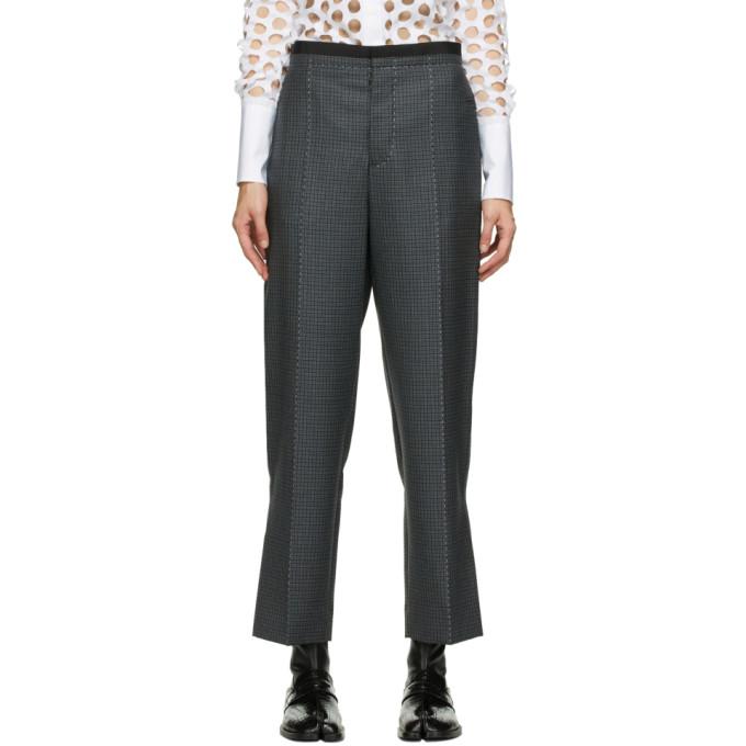 Maison Margiela Grey and Black Wool Check Trousers