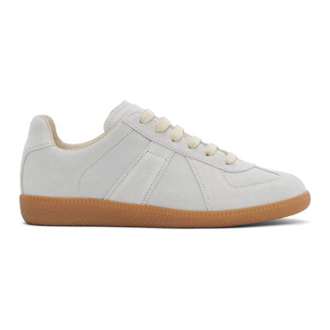 Maison Margiela Grey Waxy Suede Replica Sneakers