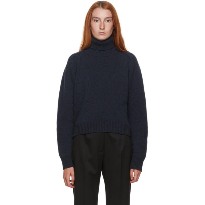 Maison Margiela Navy Alpaca Stitched Turtleneck