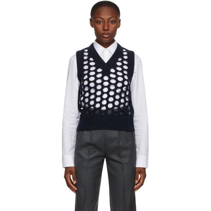 Maison Margiela Navy Cut-Out Gilet