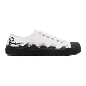 Maison Margiela White and Black Vandal Tabi Sneakers