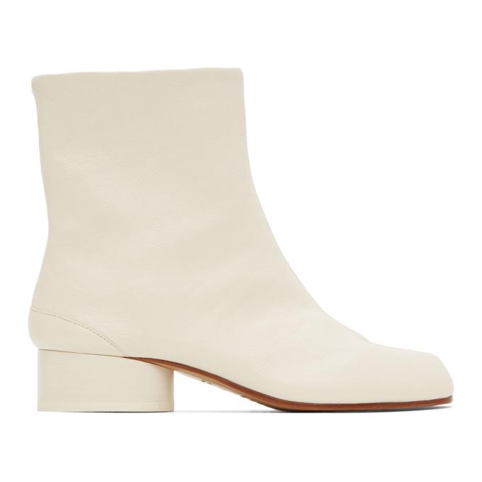 Maison Margiela White Tabi Low Heel Boots