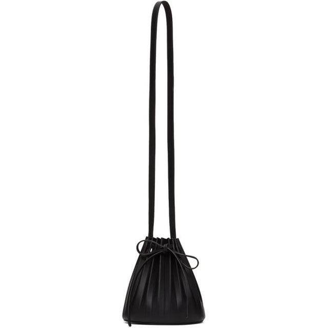Mansur Gavriel Black Pleated Mini Bucket Bag