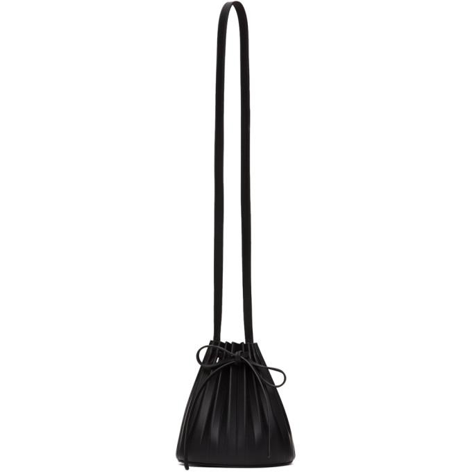 Mansur Gavriel Black Pleated Mini Bucket Bag