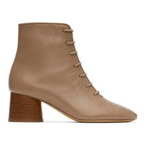 Mansur Gavriel Taupe Leather Lace-Up Boots